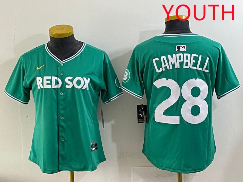 Youth 2025 Boston Red Sox #28 Campbell Dark Green Joint Name Nike MLB Jersey style 1->youth mlb jersey->Youth Jersey